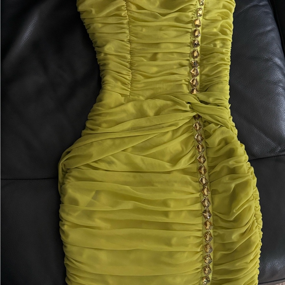 Elegant Green Ruched Dress